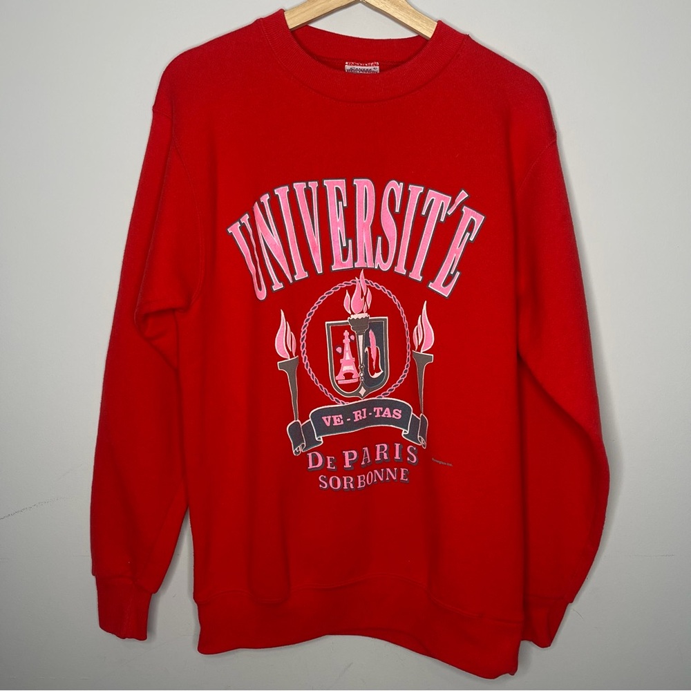 Vintage Red Université de Paris Sorbonne women’s‎ sweatshirt large